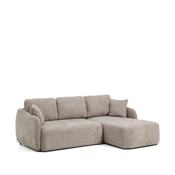 Pelēkbrūns salokāms stūra dīvāns no šenila auduma (ar labo stūri/ar zvilni) Laira – Kave Home-image-2