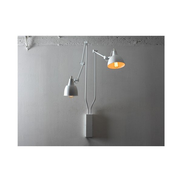 Balta sienas lampa 2 spuldzēm Custom Form Coben-image-4