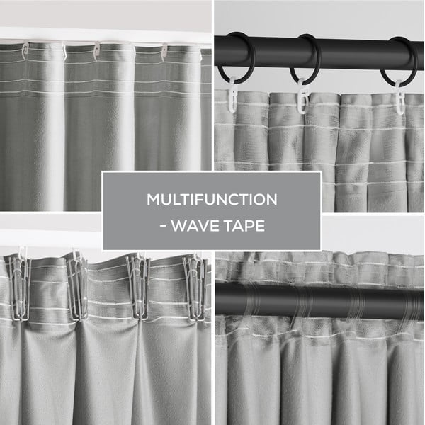 Gaiši pelēks samta daļēji gaismu necaurlaidīgs aizkars 140x270 cm Pleat – Restilo-image-3