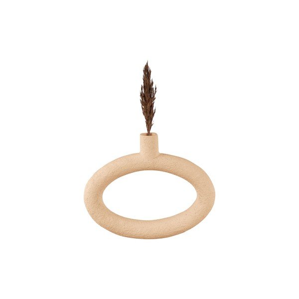 Gaiši brūna vāze PT LIVING Oval, augstums 20,5 cm-image-1