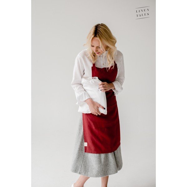 Sarkans lina priekšauts Lina Tales Daily Apron, 80 x 55 cm-image-2