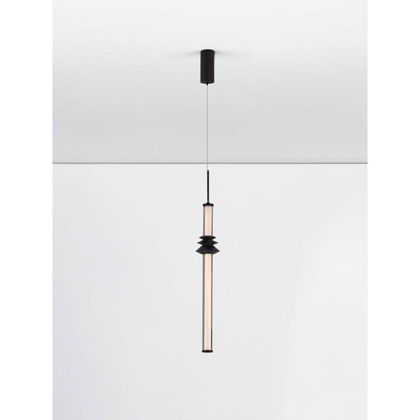Matēti melna keramikas LED piekaramā lampa ar regulējamu spilgtumu ar akrila stikla abažūru ø 8 cm Stalactite – Nova Luce-image-3