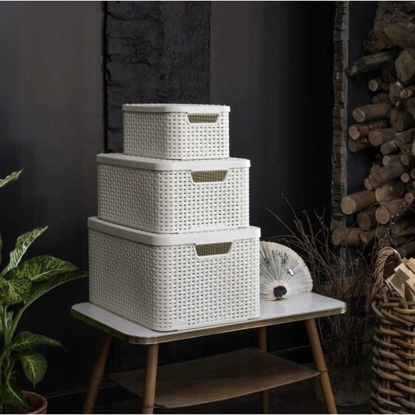 Krēmkrāsas plastmasas uzglabāšanas kaste ar vāku 20x29x14 cm Style – Curver-image-1