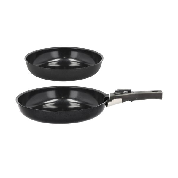 Alumīnija pannas ar noņemamu rokturi un nelīpošu pārklājumu (2 gab.) ø 28 cm – Holm-image-2