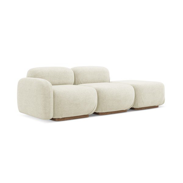 Krēmkrāsas modulārais zvilnis no buklē auduma (ar labo stūri) Ailani – Makamii-image-2