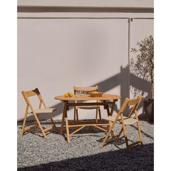 Akācijas masīvkoka dārza ēdamgalds 70x120 cm Dandara – Kave Home-image-1