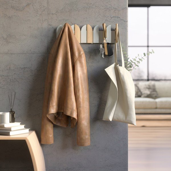 Bēšs/dabīga toņa tērauda sienas pakaramais 43 cm Saloon – Umbra-image-1