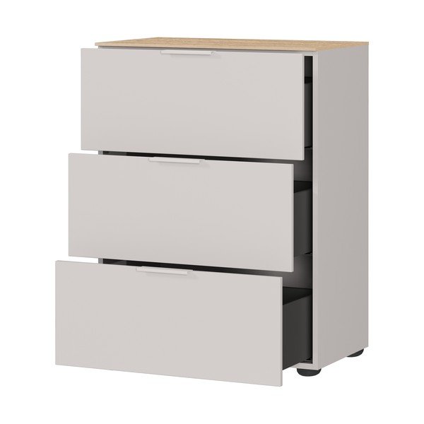 Krēmkrāsas matēts skapītis 68x98x40 cm Savoca – Germania-image-3