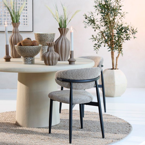 Pelēkbrūns polsterēts pusdienu krēsls Eniola – Light & Living-image-1