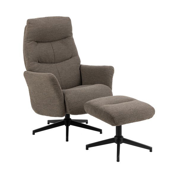 Pelēks/brūns atpūtas krēsls no buklē auduma London – Actona