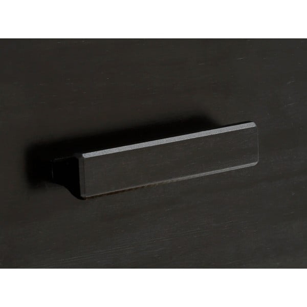 Melna kumode no priedes koka ar rotangpalmas durvīm Støraa Jolene, platums 90 cm-image-1