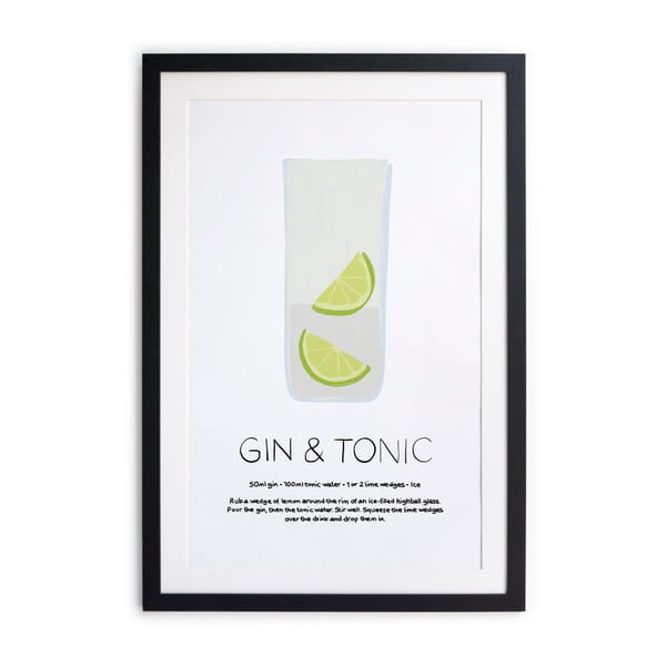 Ierāmēts plakāts Really Nice Things Gin Tonic, 40 x 50 cm