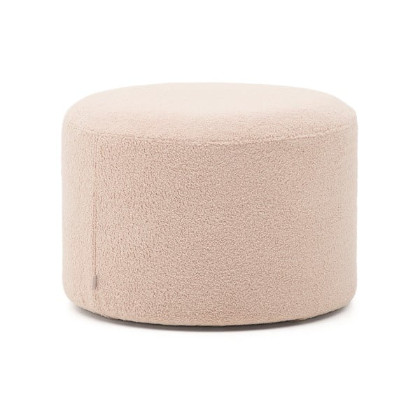 Gaiši rozā pufs no buklē auduma Kaeli – Kave Home