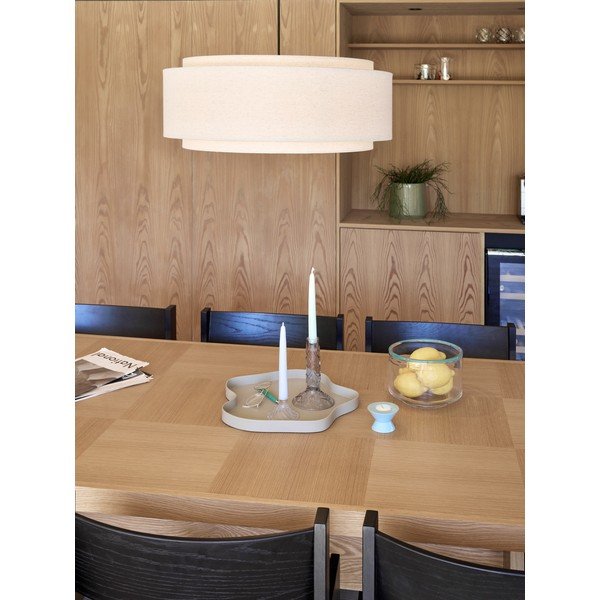 Krēmkrāsas tekstila piekaramā lampa ø60x23 cm Sable – Hübsch-image-3