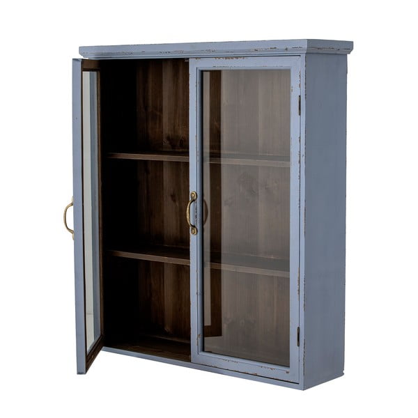 Zila egles masīvkoka piekarināma vitrīna 81x91 cm Hazem – Bloomingville-image-3