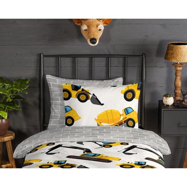 Vienguļamā flaneļa bērnu gultas veļa 140x200 cm Dig – Good Morning-image-2