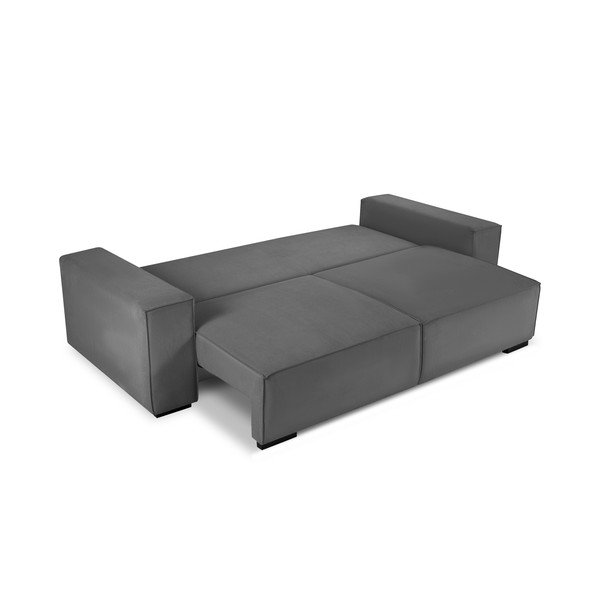 Tumši pelēks velveta izvelkamais dīvāns ar veļas kasti Mazzini Sofas Azalea-image-4