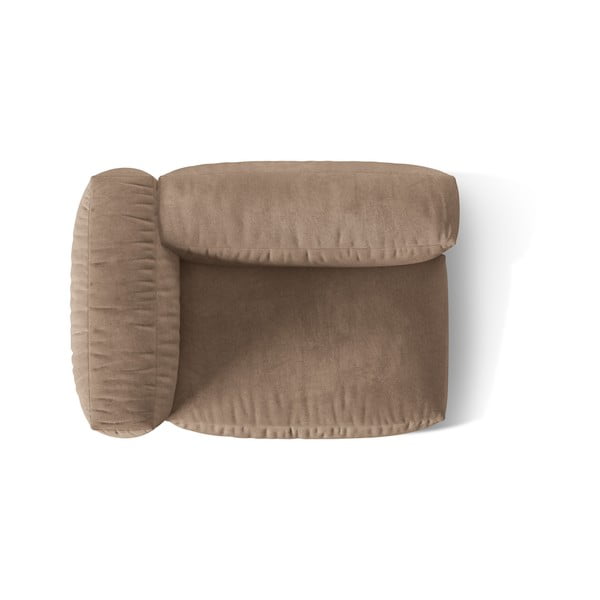 Gaiši brūna samta modulārā dīvāna daļa (ar kreiso stūri) Martina – Micadoni -image-3