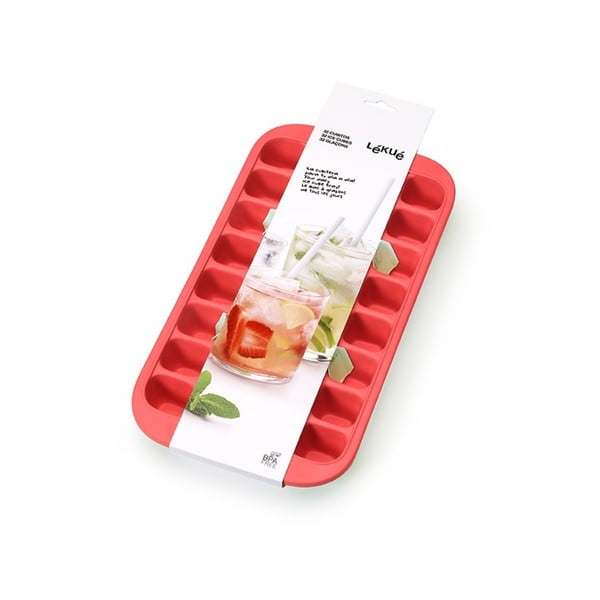 Sarkana silikona ledus veidne Lékué Industrial, 32 kubiņi-image-1