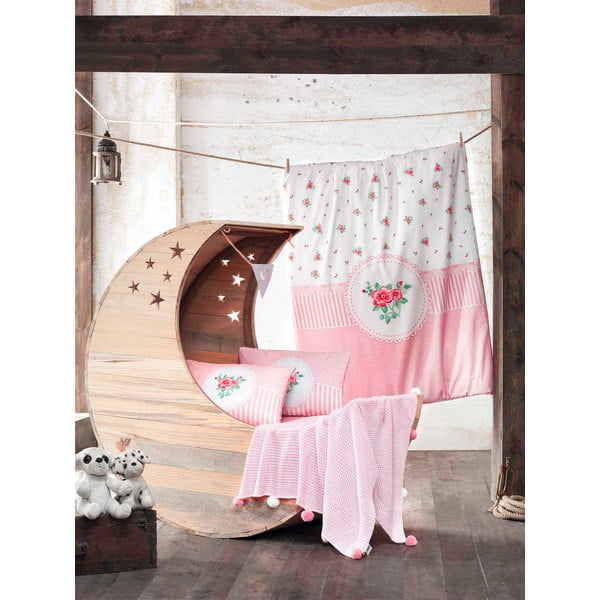 Bērnu gultasveļas un palagu komplekts ar trikotāžas segu Rosen, 100x150 cm
