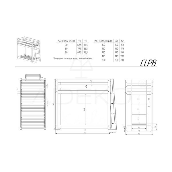 Divstāvu gulta no priedes koka 90x190 cm CLPB – Adeko-image-3