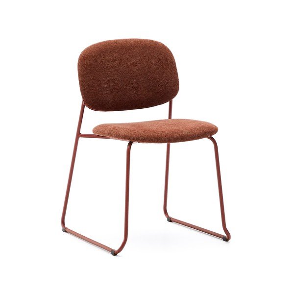 Terakotas oranžs metāla pusdienu krēsls saliekams viens uz otra Meli – Kave Home