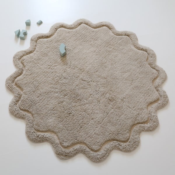 Bēšs mazgājams/ar rokām darināts kokvilnas apaļš paklājs ø 110 cm Sweet April Lin – Nattiot-image-2