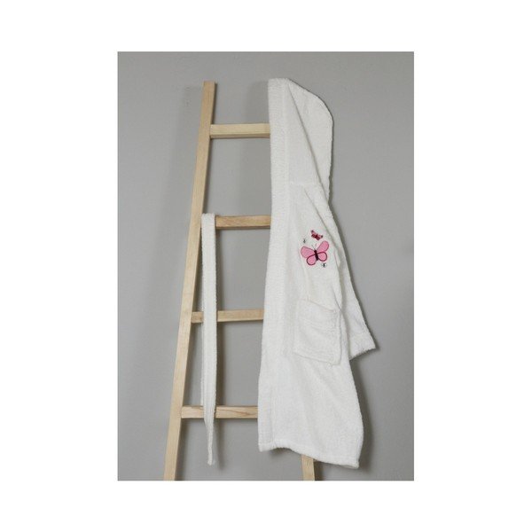 Krēmkrāsas kokvilnas bērnu halāts ar kapuci My Home Plus Dreamy, 8 - 10 gadi