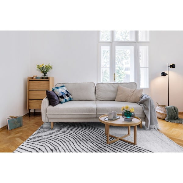 Pelēks izvelkams dīvāns no buklē auduma 215 cm Patti – Bonami Selection-image-1