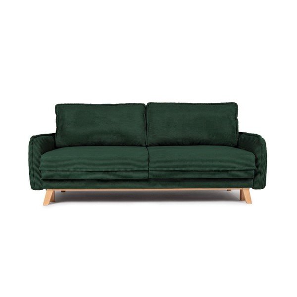 Tumši zaļš velveta salokāms/ar uzglabāšanas vietu dīvāns 218 cm Tori – Bonami Selection