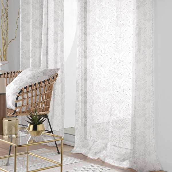 Balts/bēšs dienas aizkars 140x280 cm Majestia – douceur d'intérieur-image-1