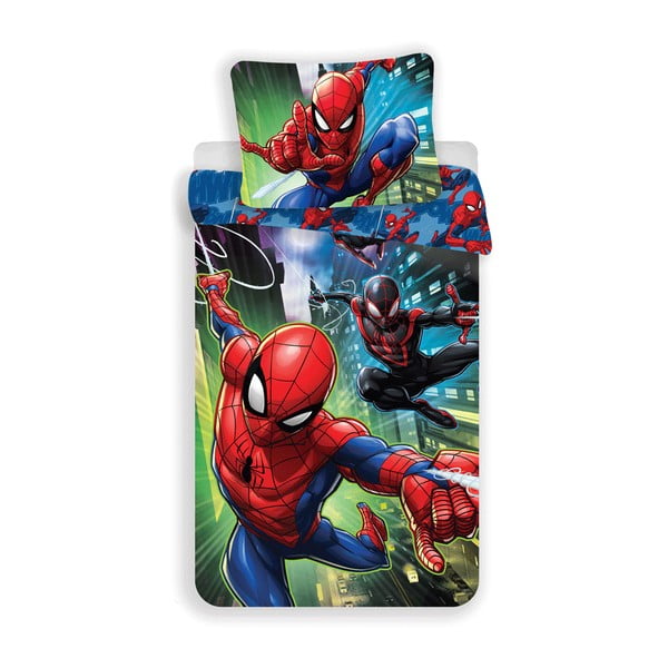 Vienguļamā kokvilnas bērnu gultas veļa 140x200 cm Spider-man – Jerry Fabrics