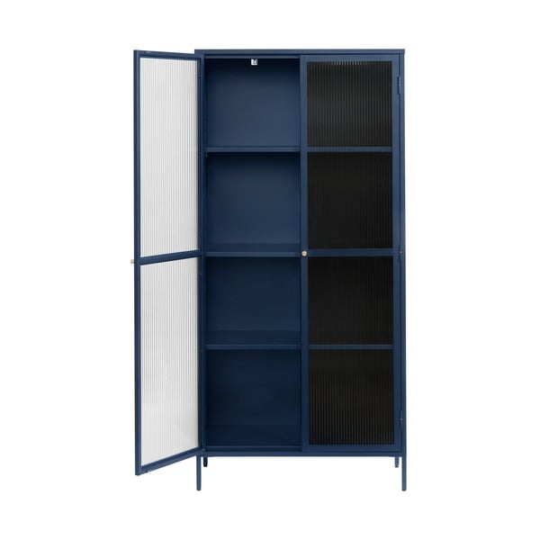 Tumši zila metāla vitrīna 90x190 cm Bronco – Unique Furniture-image-2