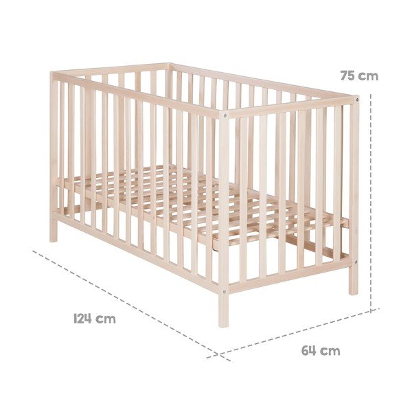 Dabīga toņa bērnu gultiņa 60x120 cm Cosi – Roba-image-4