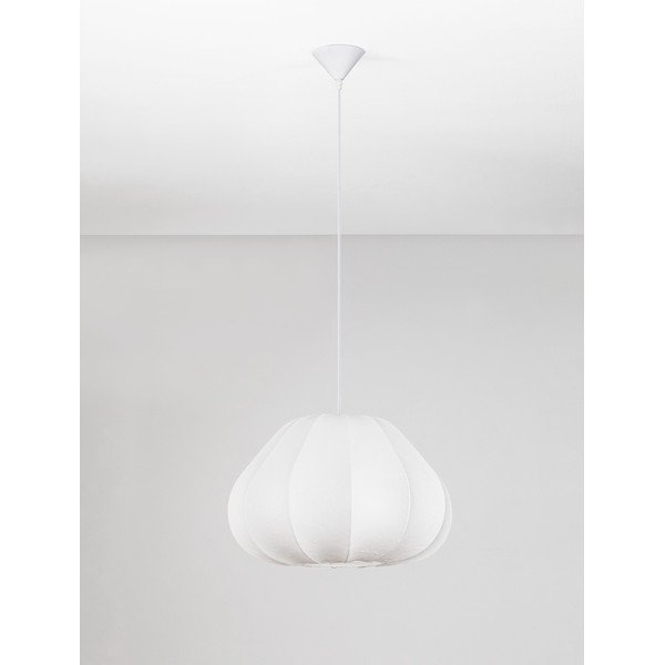Matēti balta tekstila piekaramā lampa ø 50 cm Bora – Nova Luce-image-3