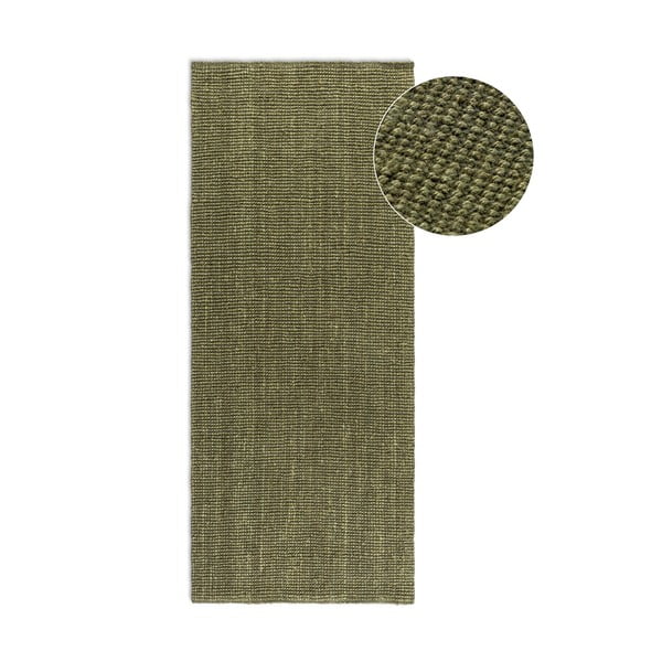 Haki džutas celiņa paklājs 80x200 cm Bouclé – Hanse Home