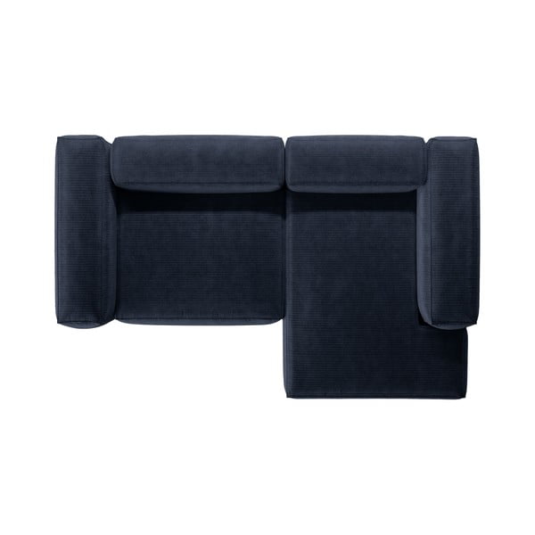 Tumši zils velveta stūra dīvāns (ar labo stūri/ar zvilni) Bergamo – Cosmopolitan Design-image-3