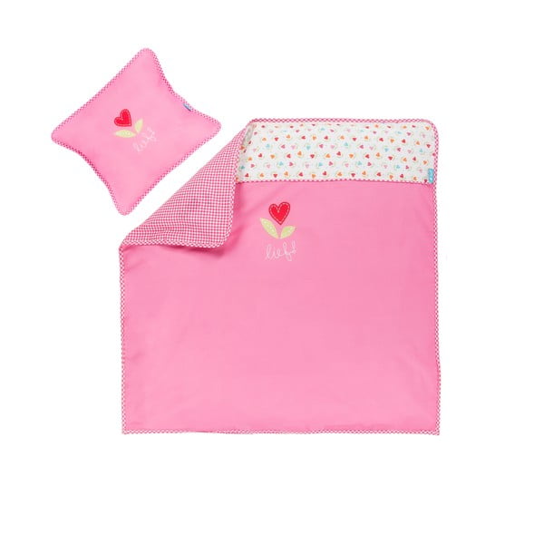 Rozā bērnu gultiņas segas pārvalks Tiseco Home Studio, 80 x 80 cm