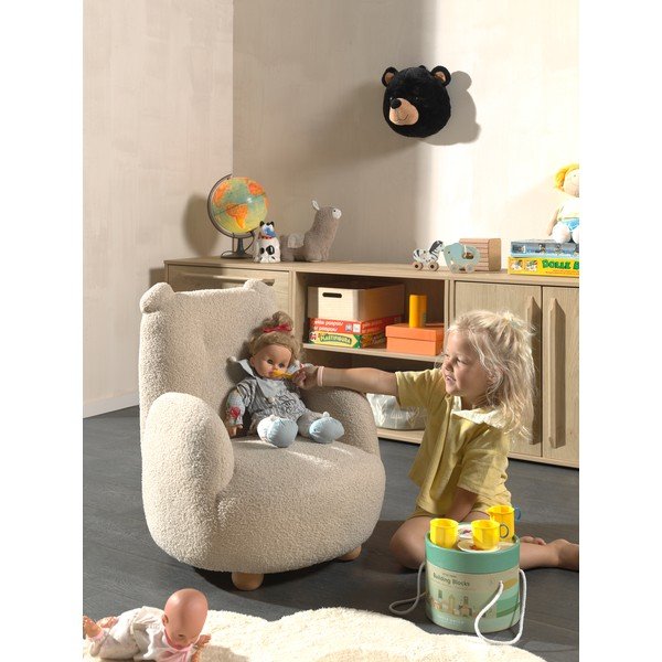 Bēšs bērnu atpūtas krēsls no buklē auduma Rocky – Vipack-image-2