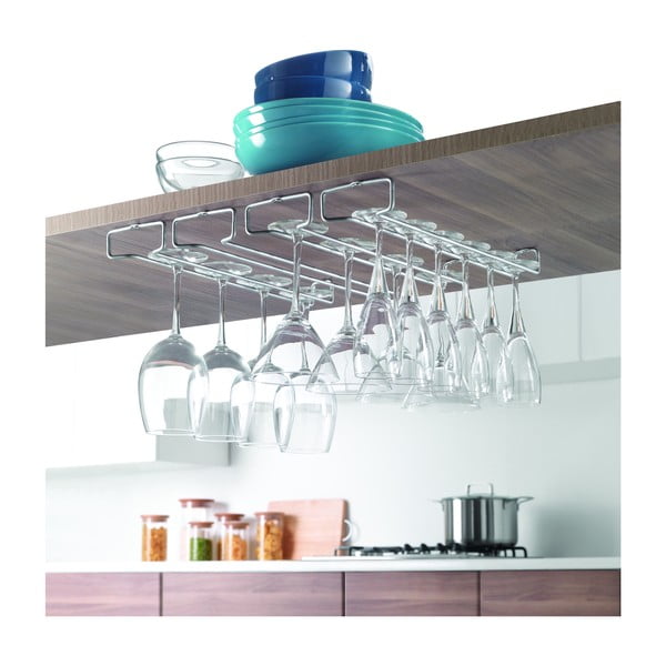 Sienas tērauda vīna glāžu turētāji (2 gab.) Rail – Metaltex-image-2