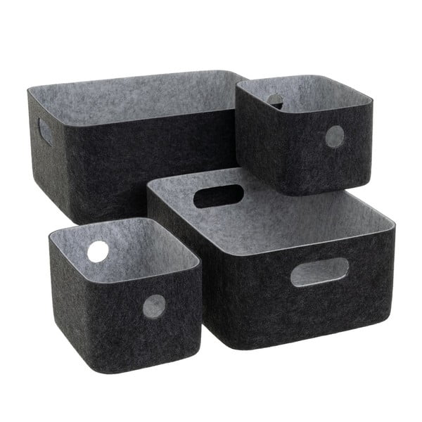 Tekstila uzglabāšanas grozi (4 gab.) 36x27x16 cm – Casa Selección