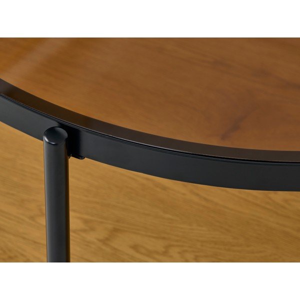 Dabīga toņa apaļš žurnālgaldiņš ar stikla galda virsmu ø 84 cm Hassel – Unique Furniture-image-1