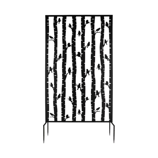 Melns metāla balkona aizslietnis 100x186 cm Birds – Esschert Design-image-1