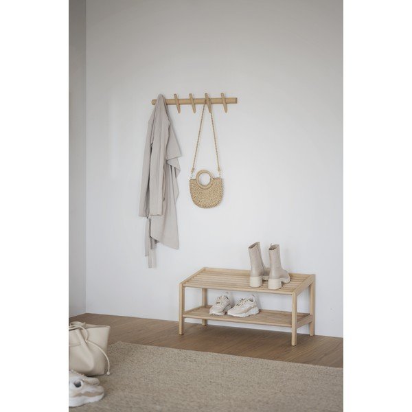 Dabīga toņa ozola masīvkoka apavu statīvs Hillmond – Rowico-image-1