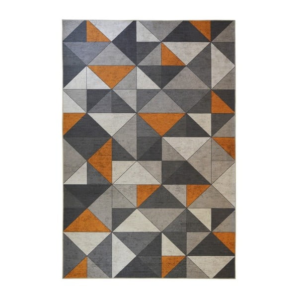 Pelēki oranžs paklājs Floorita Shapes, 80 x 150 cm