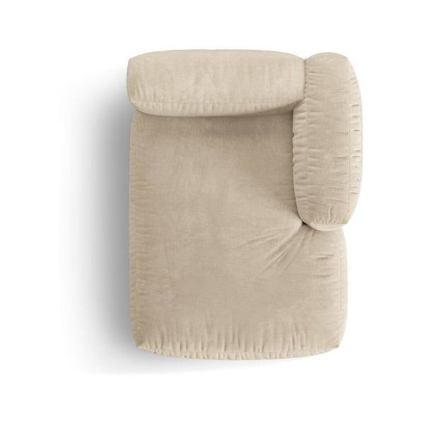 Bēša samta modulārā dīvāna daļa (ar labo stūri) Martina – Micadoni -image-3