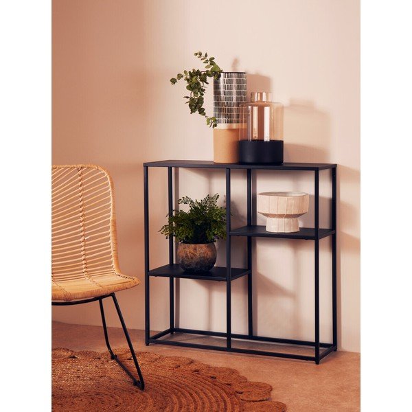 Melns tērauda plaukts 80x81x26 cm Acero – Premier Housewares-image-1