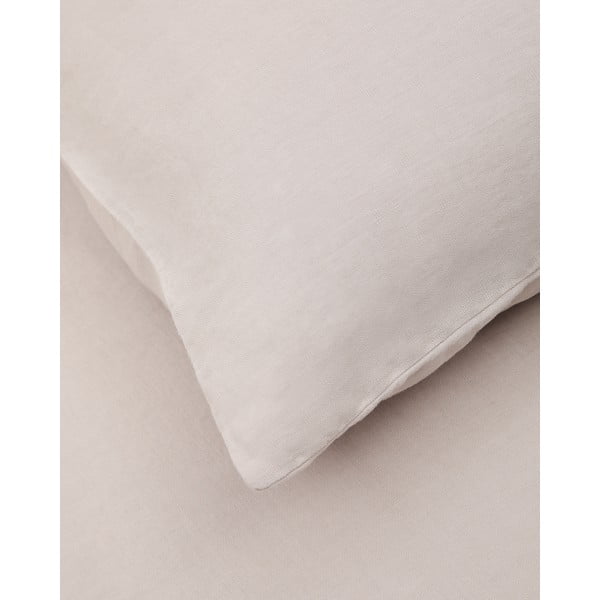 Pelēkbēša vienguļamā/īpaši gara gultas veļa no lina maisījuma 150x220 cm Simmel – Kave Home-image-4