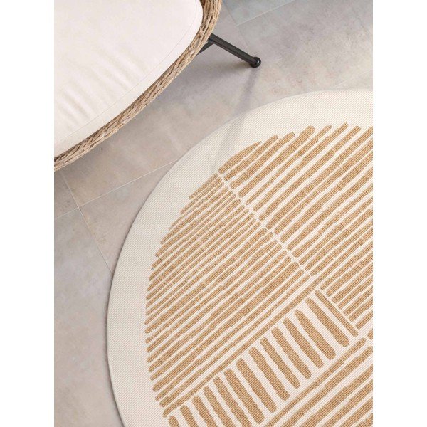 Krēmkrāsas/dabīga toņa apaļš iekštelpu un āra paklājs ø 160 cm Haringey Bounds – Ted Baker-image-3