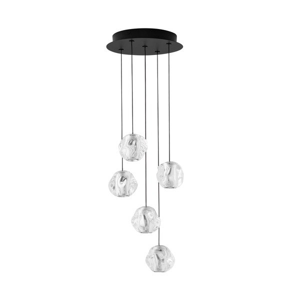 Matēti melna metāla LED piekaramā lampa ar regulējamu spilgtumu ar akrila stikla abažūru ø 30 cm Ifos – Nova Luce
